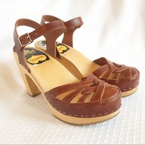 Swedish Hasbeen Braided Clog in Cognac - CUTE!